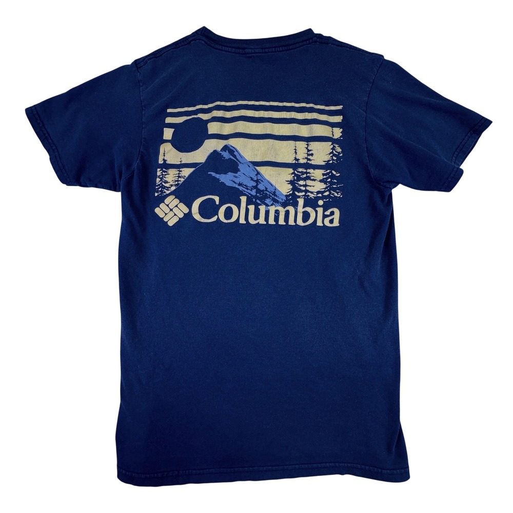 Columbia Shirt Men's Small Gorpcore Graphic‎ Tee Mountain Blue Short Sleeve - Picture 3 of 6